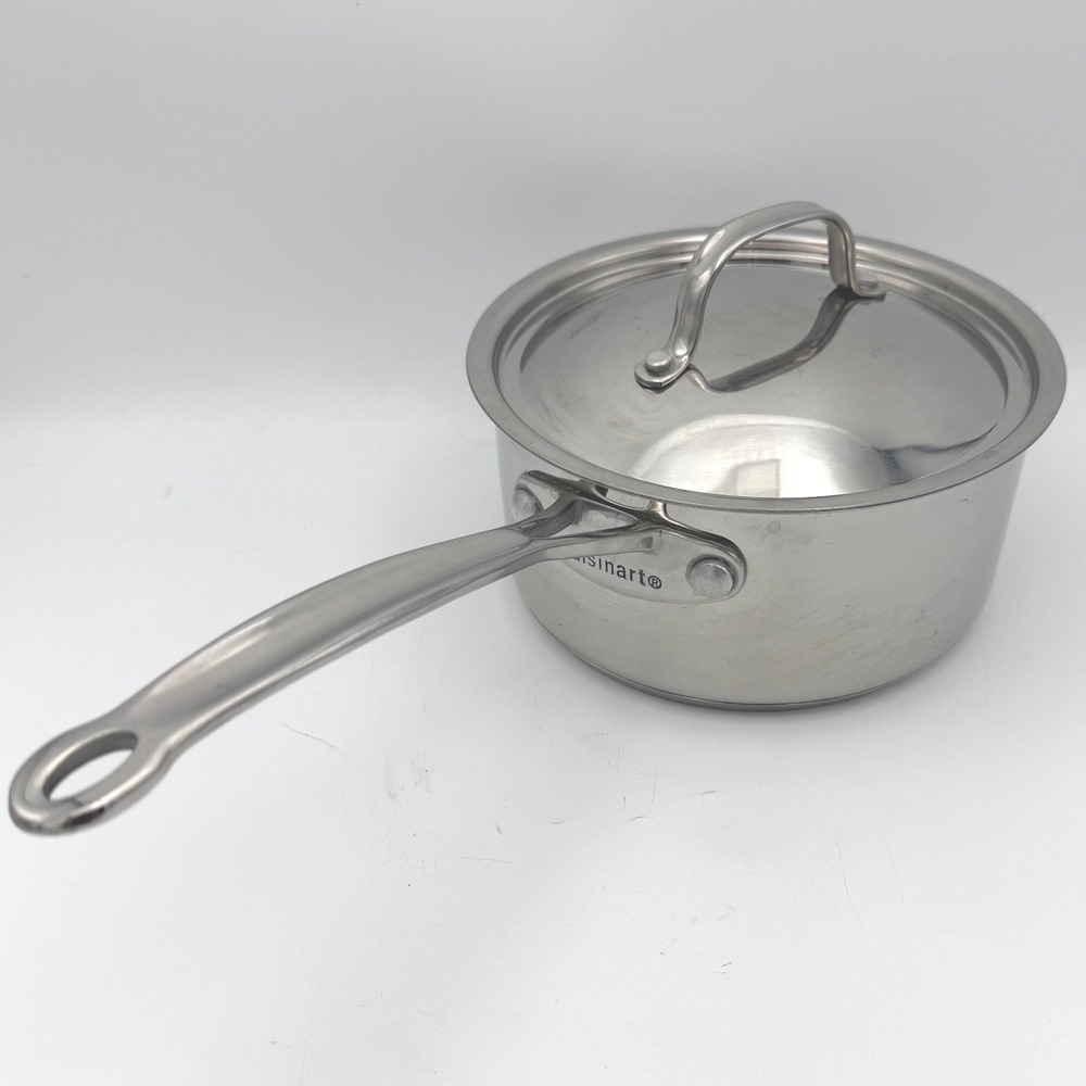 Cuisinart Saucepan with Lid Kitchen 2 Qt Silver 18/10 Stainless Steel  719-18
